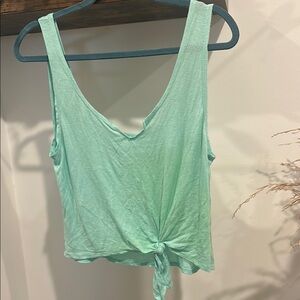 Mint Green Sleeveless Tie-Front Top